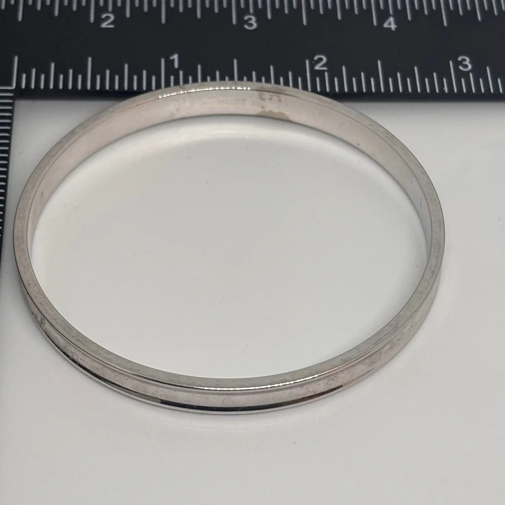 Monet Silver Tone Bangle Bracelet Classic Minimalist Designer Jewelry